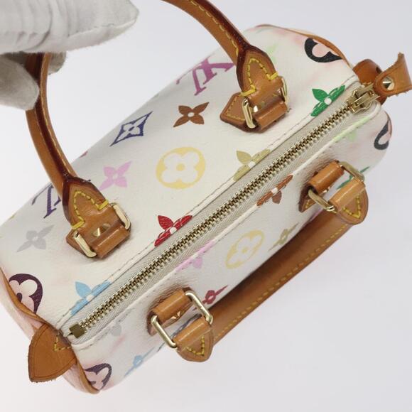 LOUIS VUITTON Monogram Multicolor Mini Speedy Hand Bag White M92645 - Picture 6 of 16